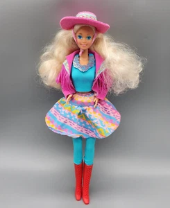 Vintage 1989 Barbie Western Fun Doll Mattel Blonde Pink Outfit No Original Boots - Bild 1 von 12