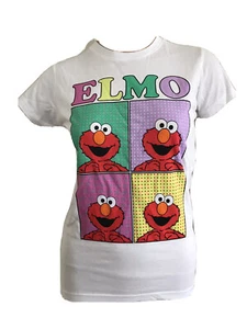 SESAME STREET POP ART ELMO WHITE COTTON STATEMENT TEE UK 16 EU 44 LARGE BNWT - Picture 1 of 12