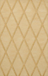Yellow Transitional Hand Hooked Diamonds Criss-Cross Area Rug Geometric DV11 - Picture 1 of 12