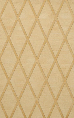 Yellow Transitional Hand Hooked Diamonds Criss-Cross Area Rug Geometric DV11 - Image 1 of 2