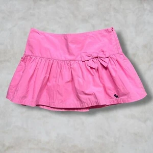 Coquette 2000s Abercrombie pink ruffle mini skirt with bow y2k - Picture 1 of 5