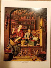 A Grocer's shop by Willem van Mieris 32yr old print on card immaculate 30 x 22cm