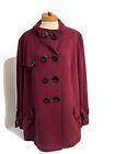 International Concepts Women?s Size 3X Knit Doublebreasted Swingcoat berry color