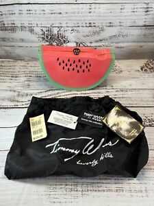 TIMMY WOODS RARE RED & GREEN  "WATERMELON" HAND CARVED PURSE CLUTCH Signed COA