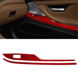 Red Carbon Fiber Passenger Side Door Control Cover Trim For BMW 6 Series F12 F13 - Picture 1 of 11