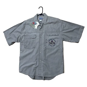 NEW VTG 90s BUGLE BOY Shirt Men M Green Khaki Protect Nature Environment Pocket - Picture 1 of 24