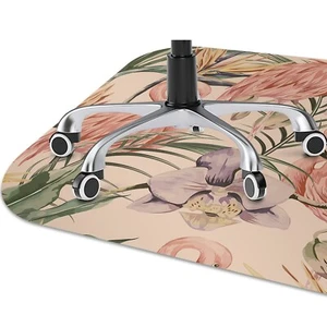 Bodenschutzmatte Bodenschutz Büro Stuhl Unterlage Boden Matte 120x90 Flamingos - Bild 1 von 4