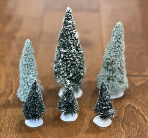 6 Dept 56 Christmas Tree Topiary Mixed Sizes 2.75”-6” - Picture 1 of 5