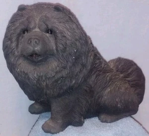 Sandicast Chow Chow Black Dog Figurine with Sticker Ceramic Resin 1989 16C - Picture 1 of 11