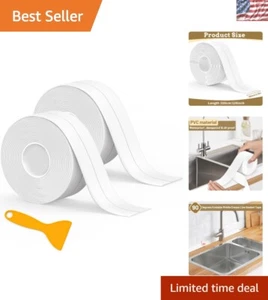 Premium Quality White Caulk Tape - 2 Rolls of Waterproof Sealant for Kitchens - Picture 1 of 10