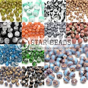 CZECH FACETED PRESSED GLASS BOLS CATHEDRAL BEADS - PICK COLOUR & SIZE - Picture 1 of 23