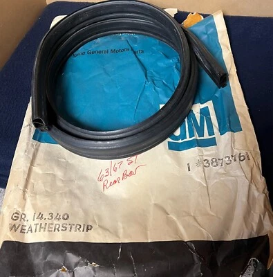 Corvette Convertible Soft Top Rear Bow Weatherstrip - 1963-7 - NOS GM# 3873761 - Image 1 of 4