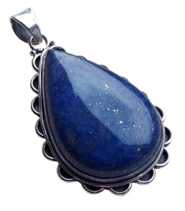 Silber Anhänger Lapislazuli Edelsteinanhänger 925 er Sterling Silberschmuck Stei - Bild 1 von 1