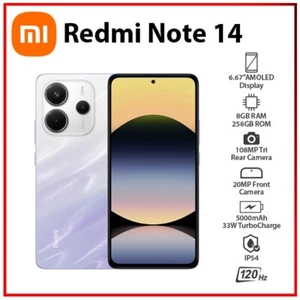 Xiaomi Redmi Note 14 4G 8GB + 256GB FIOLETOWY Dual SIM Odblokowany telefon komórkowy Android - Zdjęcie 1 z 5