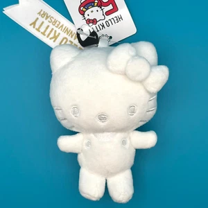 Sanrio Hello Kitty 50TH Anniversary White Plush Doll Mascot Pendant Cute Japan - Picture 1 of 10