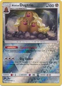 Alolan Dugtrio - 87 149 Rare Reverse Holo Sun & Moon base set Pokemon - Imagen 1 de 1