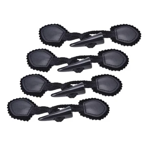 4 Pairs Classical Leather Horn Toggle Buttons Closures Coat Sewing Fasteners - Picture 1 of 18