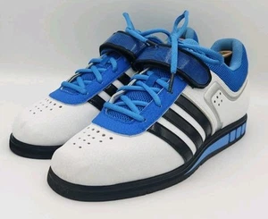 Adidas Powerlift 2.0 Zapatos de Levantamiento de Pesas Entrenadores B39760 Blanco/Azul Para Hombre Reino Unido 7 - Imagen 1 de 11