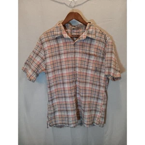 Camisa Eddie Bauer Calce Clásico Grande Para Hombre A Cuadros Abotonada Roja Naranja - Imagen 1 de 6