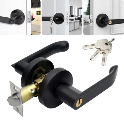 Entry Lever Door Handle, Locks and Key Locking Lever Set, Easy to Install - Image 1 of 4