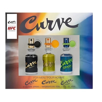 Sprays Curve Liz Claiborne colonia para hombre 0,5 fl oz 3 piezas tamaño viaje* Foto 1 de 4