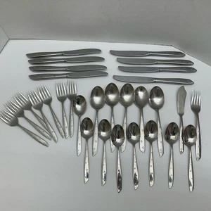 MCM Starburst Snowflake 29 Piece Flatware Snow Fall Wallace Atomic Stainless - Picture 1 of 10