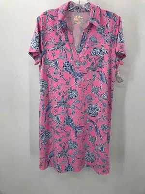 Pre-Owned Lilly Pulitzer Pink Size Medium Knee Length Short Sleeve Dress - Image 1 of 3