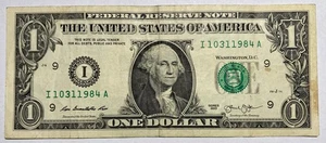 $1 - Birthday Anniversary Note - October 31, 1984 - Fancy Serial Number - Picture 1 of 2