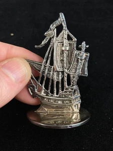 DUTCH SILVER PLATE FIGURES/STATUE SHIP GALLEON MARKED HH 90 Hooijkaas - Picture 1 of 4