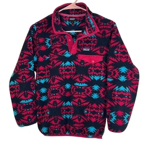Patagonia Synchilla Snap-T Fleece Pullover Aztec Print Button Up Girls L (12) - Picture 1 of 10