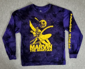 Marvin the Martian Shirt Adult Large Long Sleeve Purple Tye Dye Loony Tunes - Picture 1 of 6