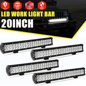 4X 20" Inch 126W 2-Row Led Work Lights Bar Combo Offroad Trucks Boat UTE ATV UTV - Bild 1 von 12