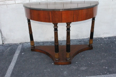 Gorgeous Art Deco Walnut Console Table Signed by the Shaw Furniture, Co. Mass Cover
