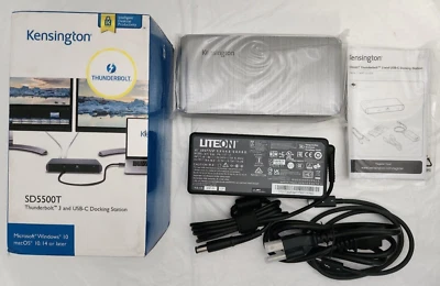 Estación de acoplamiento doble Kensington SD5500T Thunderbolt 3 y USB-C 4K #K38130 EE. UU. Foto 1 de 4