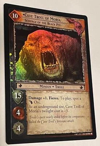 LOTR TCG CAVE TROLL OF MORIA SCOURGE OF THE BLACK PIT FOIL 1R165 - Picture 1 of 2