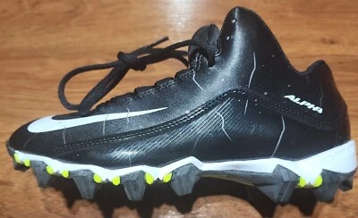 NIB Nike Alpha Shark Football Black White Cleats 719953-002 Size 6Y - Image 1 of 4