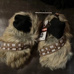 Star Wars Chewbacca Chewie Wookie Fur Feet Slippers Lucas Film Toddler Sz L9-10 - Picture 1 of 6
