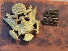 Original Wwii Theater Made Us Officer Cap Badge And Us Pins J.R. Gaunt London