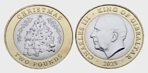 2023 GIBRALTAR 2 LIBRAS NAVIDAD Bolsa sello de monedas 10 monedas pedido anticipado - Imagen 1 de 4