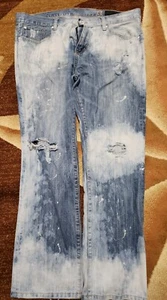 Pantalones de mezclilla rectos bordados Marc Ecko para hombre 38x32 - Imagen 1 de 4