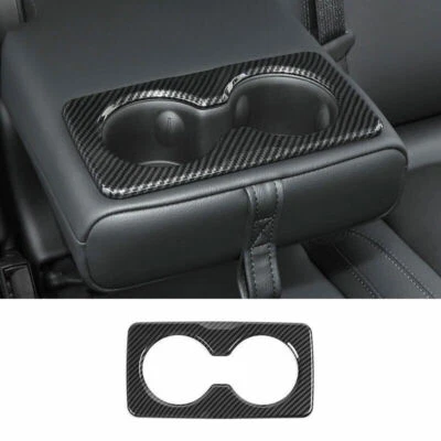 For Jeep Cherokee 2014-2023 Carbon Fiber Cover Rear Water Cup Holder Frame Trim Foto 1 de 4