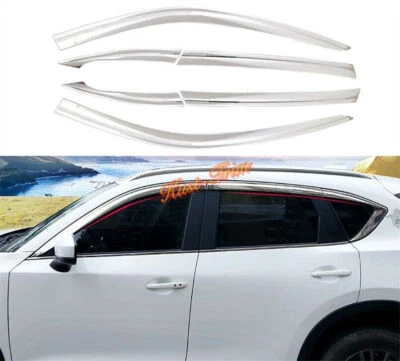 6x Para Mazda CX-5 2017-2021 Cromo Ventana Visera Ventilación Parasol Lluvia Protector Cubierta Foto 1 de 4