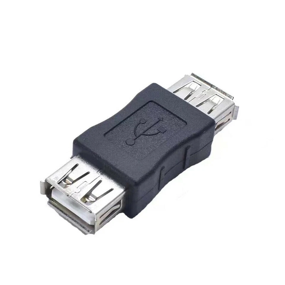 USB Coupler Gender Changer Converter Adaptor Type A Female to A F Joiner - Black - Image 1 of 1