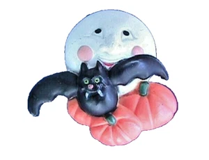 Spilla Pasqua Unlimited PIN Halloween Vintage UOMO LUNA VAMPIRO Pipistrello ZUCCHE anni 80 - Foto 1 di 2