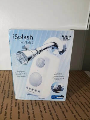iSplash wireless splashproof shower speaker pool Sharper image zip connect NEW - Image 1 of 4