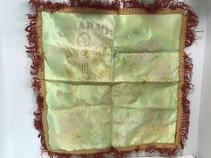 VINTAGE BANNER PILLOW SHAM US ARMY REMEMBRANCE TO MY WIFE CAMP CHAFFEE ARKANSAS - Picture 1 of 10