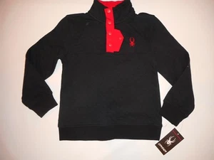SPYDER Kyd's Diamond Qulited Snap Placket SHIRT Sweatshirt Boys SMALL $109 NEW - Picture 1 of 3