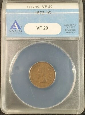 1872 Indian Head Cent ANACS VF20 Bold N 4138161 Exquisite Coin Rare - Image 1 of 4