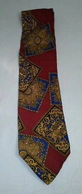 Corbata de cuello Bachrach para hombre 100 % seda - diseño abstracto rojo audaz usada en excelente estado Foto 1 de 4