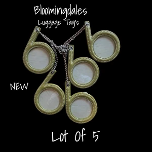 Etiquetas de equipaje Bloomingdale's Iconic 'b' vintage verde claro - Lote de 5 nuevas - Imagen 1 de 2